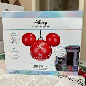 Disney Magic Holiday Mickey Mouse Whirl-a-Motion Hanging Projection Ornament